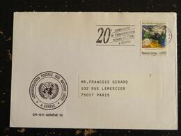 LETTRE ONU NATIONS UNIES GENEVE SUISSE AVEC YT 176 METEOROLOGIE - Lettres & Documents