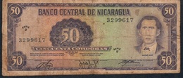 NICARAGUA P130a 50 CORDOBAS 1978 Signature 4a SCARCE SIGNATURE VARIETY WITH DOT Serie D    VG-F - Nicaragua