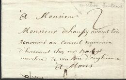 L 1773 Marque En Creux FONTAINE + "2" Pour Mons - 1714-1794 (Pays-Bas Autrichiens)