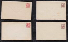 Argentina 1888 4 Stationery Envelope Mint Different Shades - Storia Postale