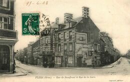 Flers * 1908 * Rue De Domfront Et Rue De La Gare * Le TABAC - Flers