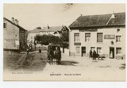 Xertigny. Rue De La Gare - Commerces.Bureau Des Omnibus - Epicerie , Mercerie -carte Animée. - Xertigny