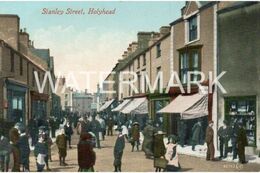 HOLYHEAD STANLEY STREET OLD COLOUR POSTCARD WALES - Anglesey