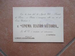 1936 Municipio Di PORTICI Cinema Teatro VITTORIA Corso Umberto I Busta Originale - Programs