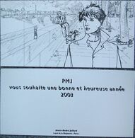 Juillard - Louise - Quai De La Megisserie - Carte De Voeux PMJ 2003 - Sérigraphie? (cahier Bleu Blake Mortimer) - Illustrateurs J - L