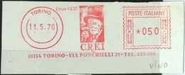 90549 - ITALY - POSTAL HISTORY - Red ADVERTISING Postmak: CREI Wine 1970 - Food