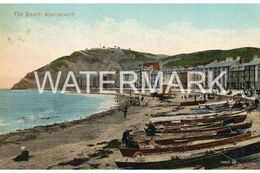 ABERYSTWITH ABERYSTWYTH  THE BEACH  OLD COLOUR POSTCARD WALES - Cardiganshire