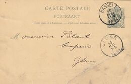 DDX 728 - BRASSERIE Belgique - Vers Brasseur Palante à GLONS Sur Entier Postal HASSELT 1894 - Bières