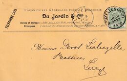 DDX 729 - BRASSERIE Belgique - Vers Brasseur Devos Lecluzelle à LEUZE Sur Carte Privée BRUXELLES (Midi) 1908 - Beers