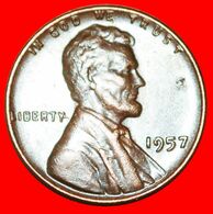· WHEAT PENNY (1909-1958): USA ★ 1 CENT 1957! LINCOLN (1809-1865) LOW START★ NO RESERVE! - 1909-1958: Lincoln, Wheat Ears Reverse
