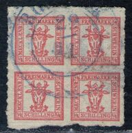 ROSTOCK 22/11 In Blau Auf 4/4 Shilling Rot - Meckl. Schwerin Nr. 5 B Mit PF I - Mecklenburg-Schwerin