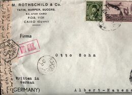 ! Luftpostbrief Aus Cairo, Ägypten, Egypt, Zensur, Censor, Censure - Briefe U. Dokumente