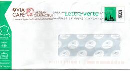 Entier Postal PAP Repiqué Privé Hérault  Villeneuve Les Béziers Via Café Artisan Torréfacteur - Prêts-à-poster: Repiquages Privés