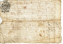 1681 - Document Manuscrit - Cachet Généralité D'Alençon - Taxe De "Six Deniers Le Quart" (1/4 De Feuille)" - Gebührenstempel, Impoststempel