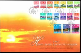 Last Day Cover 1999 Hong Kong Definitive Stamps 1997 - 1999 ALL Values JUNK Postmark - FDC