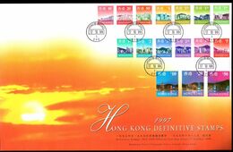 Last Day Cover 1999 Hong Kong Definitive Stamps 1997 - 1999 ALL Values GPO Postmark 香港郵票 1999年 1997年通用郵票 (高低值)結日封 - FDC