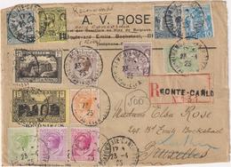 Front Part Of An Envelope - Monaco - Registered Mail Monte Carlo 1925 - Recommandé - Storia Postale