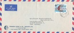 INDIA - AIRMAIL 1987 CALCUTTA - DORTMUND/GERMANY /AS146 - Cartas & Documentos