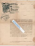 Courrier Illustré - TRAIT D'UNION VELO - J.DELIZY à PARIS - Construction Des Vélocipèdes Et Vélocimanes - Deportes & Turismo