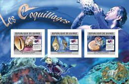 Guinea 2011, Shells, Diving, 3val In BF IMPERFORATED - Diving
