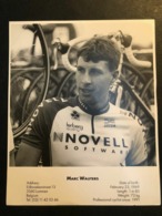 Marc Wauters - Novell 1995 - Carte / Card - 17 X 21 Cm - Cyclists - Cyclisme - Ciclismo -wielrennen - Ciclismo