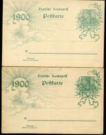 DR P43IIBbd 2 Postkarten Farbvarianten 1899 Kat. 5,00 € - Cartoline