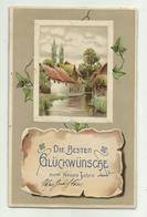 DIE BESTEN GLUCKWUNSCHE IN RILIEVO 1908 VIAGGIATA FP - Birthday