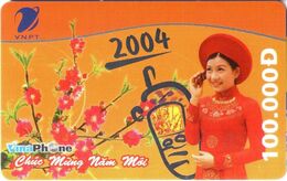 Vietnam - Vinaphone, Mobile Refill, Chuc Mung Nam Moi 2004, Used As Scan - Viêt-Nam