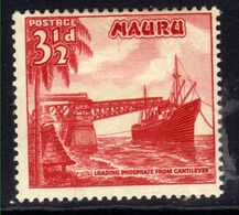 Nauru 1954 - 65 QE2 3 1/2d Scarlet Loading Phosphate MM SG 50 ( J751 ) - Nauru