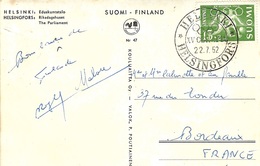 22-7-52 -  Carte Postale De Finlande Affr. 15 +2 Football  Oblit. J. O. - Winter 1952: Oslo