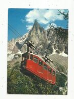 Cp,  Téléphérique Qui Relie Montenvers à La Grotte De La Mer De Glace, L'aiguille Du DRU ,  Voyagée 1975 - Funicular Railway
