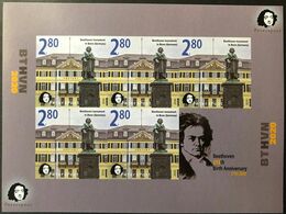 Finland. Peterspost. BTHVN.250 Anniversary,monument In Bonn (Germany),sheetlet Of 5 Imperf. Stamps With Label (rare) - Ungebraucht