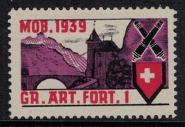 Suisse /Schweiz/Switzerland // Vignette Militaire // Artillerie, Gr.Art.Fort.1 - Etichette