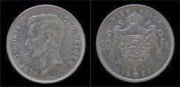 Belgium Albert I 20 Frank (4belga) 1932VL-pos B - 20 Frank & 4 Belgas