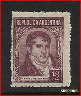 ARGENTINA 1935 Argentini Famosi       MANUEL BELGRANO MINT GJ 736 WM 9 O  MINT - Nuovi