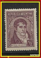 ARGENTINA 1935 Argentini Famosi       MANUEL BELGRANO MINT NO WATERMARK  MINT - Neufs