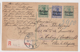 Carte En Recommandé De ANS  ( Cachet Postal 1916 ) Vers Maastricht RARE - Deutsche Besatzung