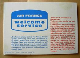 Cartelette AIR FRANCE Mesures Anglo-saxonnes Tailles Pointures - Welcome Service - Reclamegeschenk