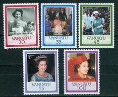 Vanuatu, 40e Anniversaire Du Mariage Du Couple Royal De Grande Bretagne, N° 792 à 796 Y&T Neufs Sans Charnière - Vanuatu (1980-...)