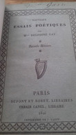 Nouveaux Essais Poètiques DELPHINE GAY Dupont Et Roret Urbain Canel 1826 - Auteurs Français