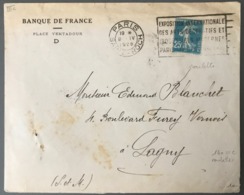 France N°140 IIC Issu De ROULETTE Sur Enveloppe 1925 - (W1150) - 1921-1960: Modern Tijdperk