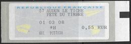 Timbre De Ordinateur Guichet - Audun Le Tiche - Fête Du Timbre 01-03-2008 - Otros & Sin Clasificación