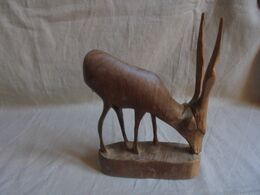 Vintage - Statuette En Bois D'olivier - Antilope Saïga - Animaux