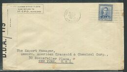 NOUVELLE ZELANDE - N° 239A / LETTRE AVEC O.M. AUCKLAND LE 25/9/1943 & CENSURE MILITAIRE POUR USA - TB - Storia Postale