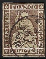 SUISSE 1861: Le ZNr. 22G Obl. CAD Du 15.VIII.61 - Gebraucht