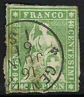 SUISSE 1861: Le ZNr. 26G, Superbe Obl. CAD Genève Du 16.VI.61 - Gebraucht