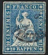 SUISSE 1864: Le ZNr. 23G, Obl. CAD - Gebraucht