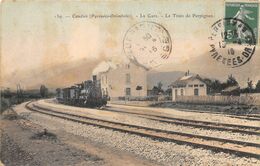 66-CAUDIES- LA GARE LE TRAIN DE PERPIGNAN - Other & Unclassified