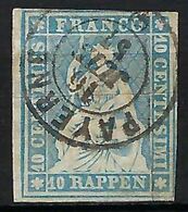 SUISSE 1857: Le ZNr. 23Cd,  Superbe Obl. CAD Payerne Du 16.VII.57, Forte Cote - Gebraucht