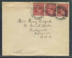 AUSTRALIE - N° 20 (3) / LETTRE OBL. " SHIP MAIL ROOM / MELBOURNE LE 12/6/1919 " POUR USA - TB - Covers & Documents